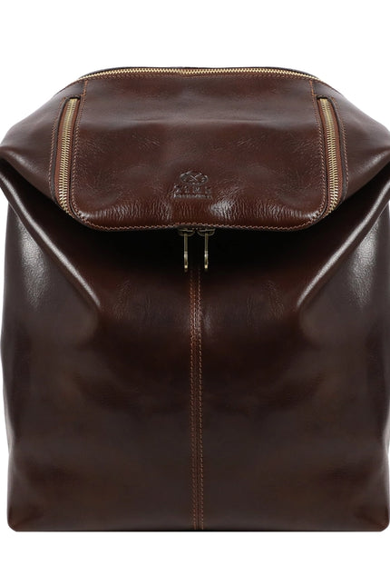 Brown Leather Backpack For Women - A Bend in the River Brown