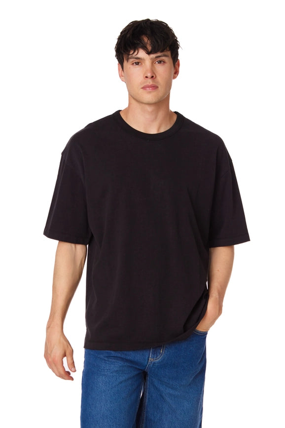 Men's Oversized Cotton Short Sleeve T-Shirt Black