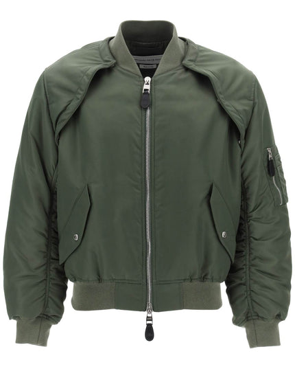 Alexander Mcqueen convertible bomber jacket in nylon satin