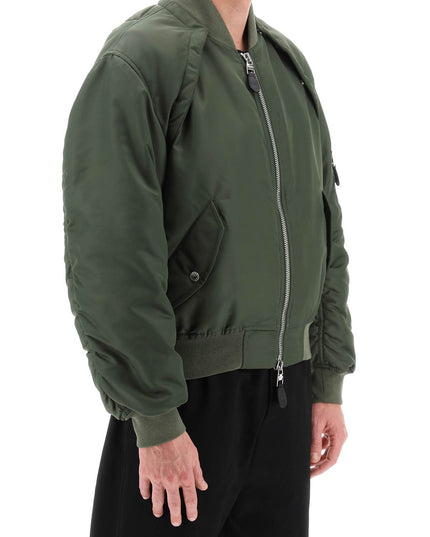 Alexander Mcqueen convertible bomber jacket in nylon satin