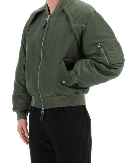 Alexander Mcqueen convertible bomber jacket in nylon satin