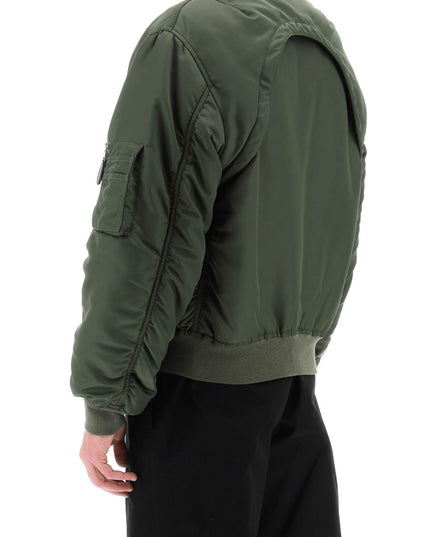 Alexander Mcqueen convertible bomber jacket in nylon satin