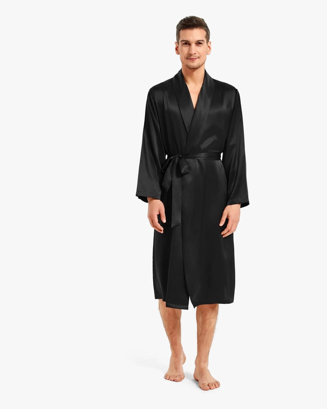 Smooth Silk Robe Black-Robe-MommeSilk-XS-Urbanheer