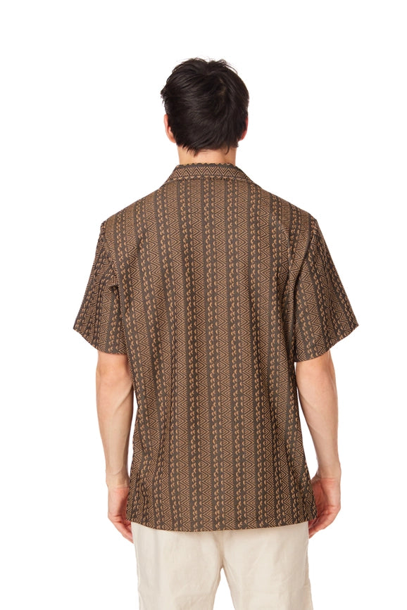 Crochet/Textured Short Sleeve Men's Shirt (4057)