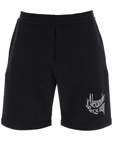 Alexander Mcqueen warped logo sweat shorts