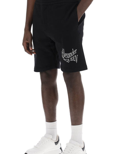 Alexander Mcqueen warped logo sweat shorts