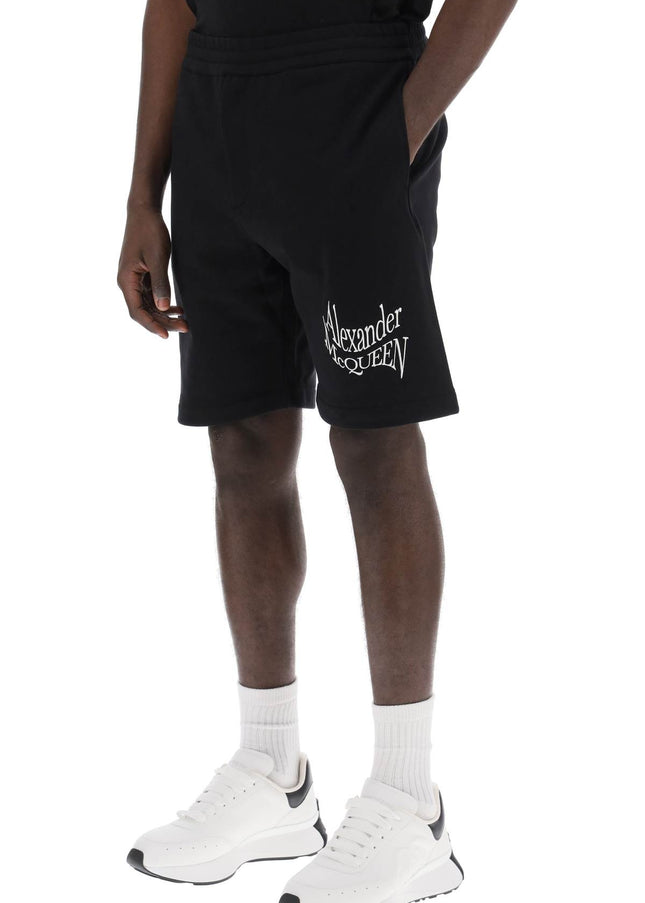 Alexander Mcqueen warped logo sweat shorts