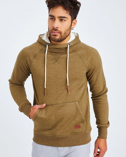 Men'S Hoodie Hood Khaki Melange-Hoodie-Leif Nelson GmbH-Urbanheer