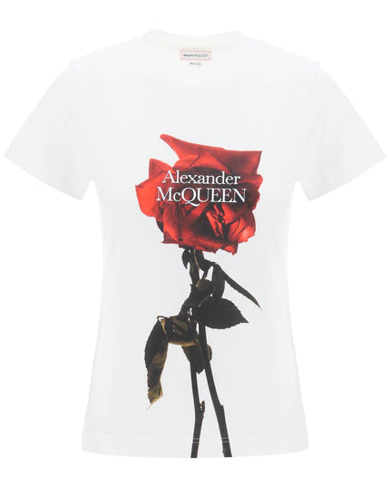 Alexander mcqueen shadow rose t-shirt-T-Shirt-Alexander McQueen-White-38-Urbanheer