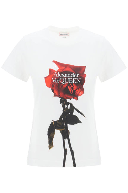 Alexander mcqueen shadow rose t-shirt-T-Shirt-Alexander McQueen-White-38-Urbanheer