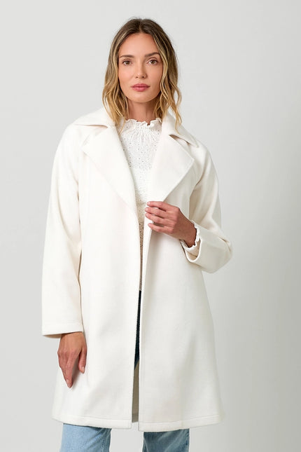 Lapel Collar Robe Coat  Snow White