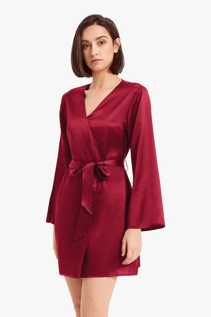 His & Hers Silk Smooth Robes Claret-Pajamas-MommeSilk-Urbanheer