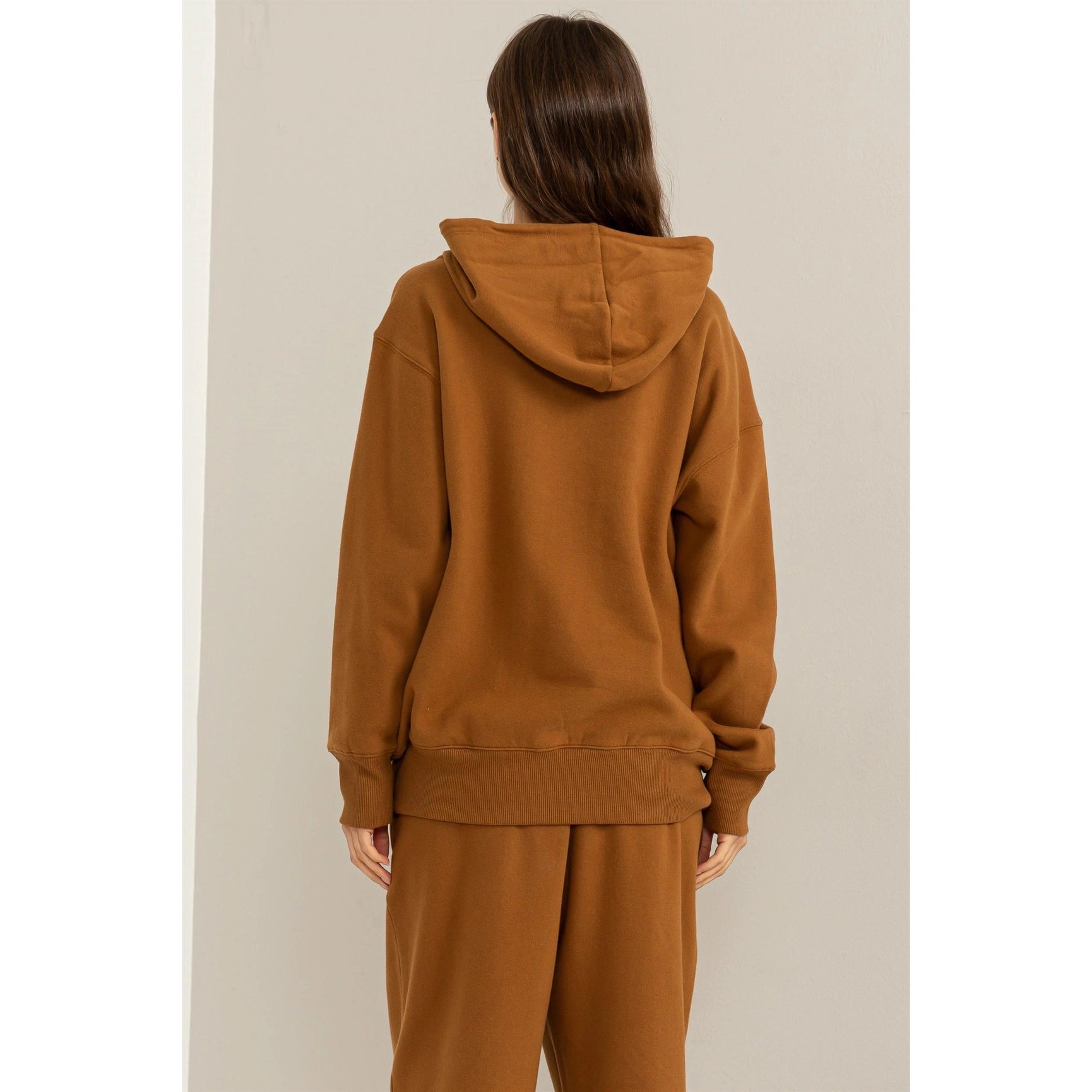 Weekend Chiller Drop Shoulder Oversized Hoodie - Brown-Clothing - Women-HYFVE-Urbanheer