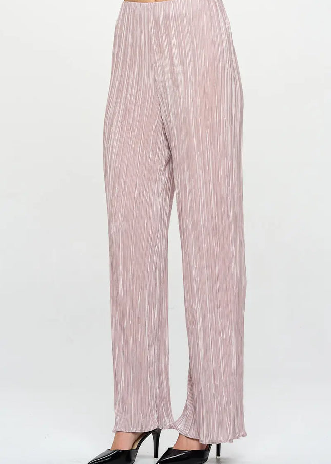 Vibrant Plisse Straight Leg Pants-Renee C.-Urbanheer