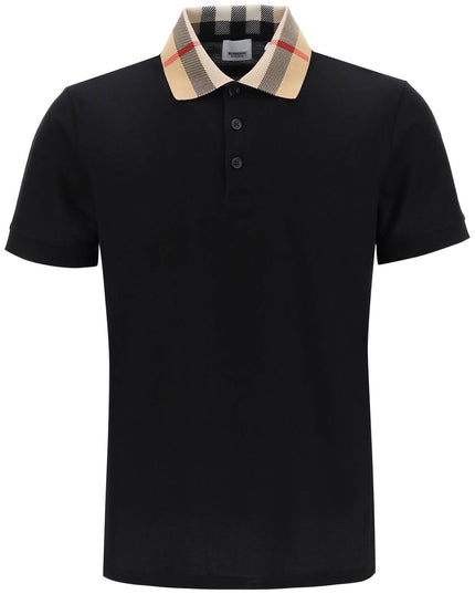 Burberry cody polo shirt with check collar