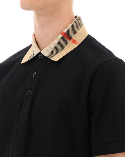 Burberry cody polo shirt with check collar