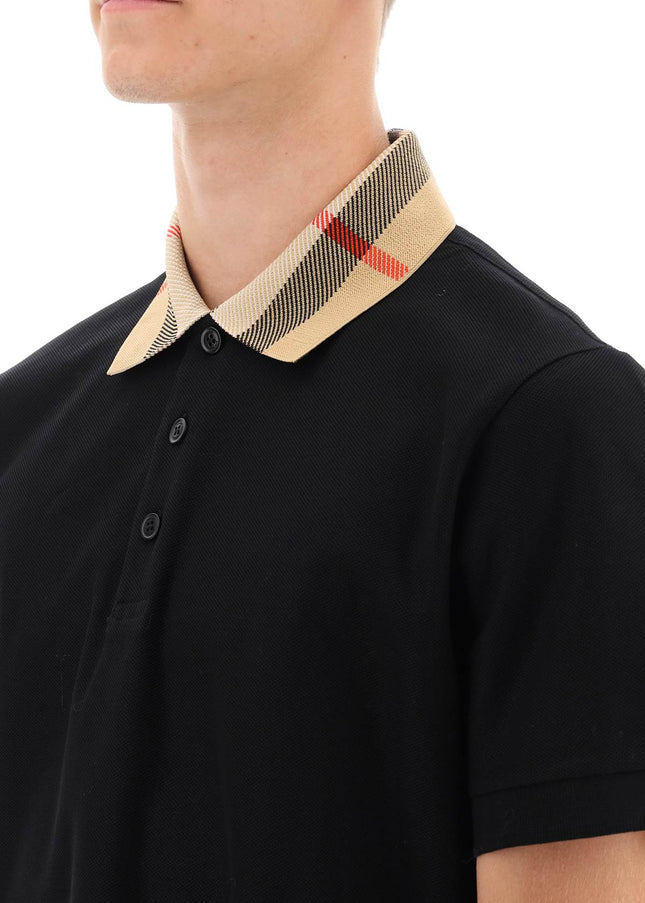 Burberry cody polo shirt with check collar