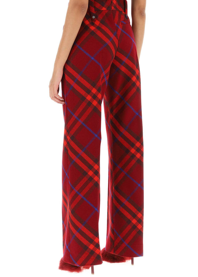 burberry check wool pants