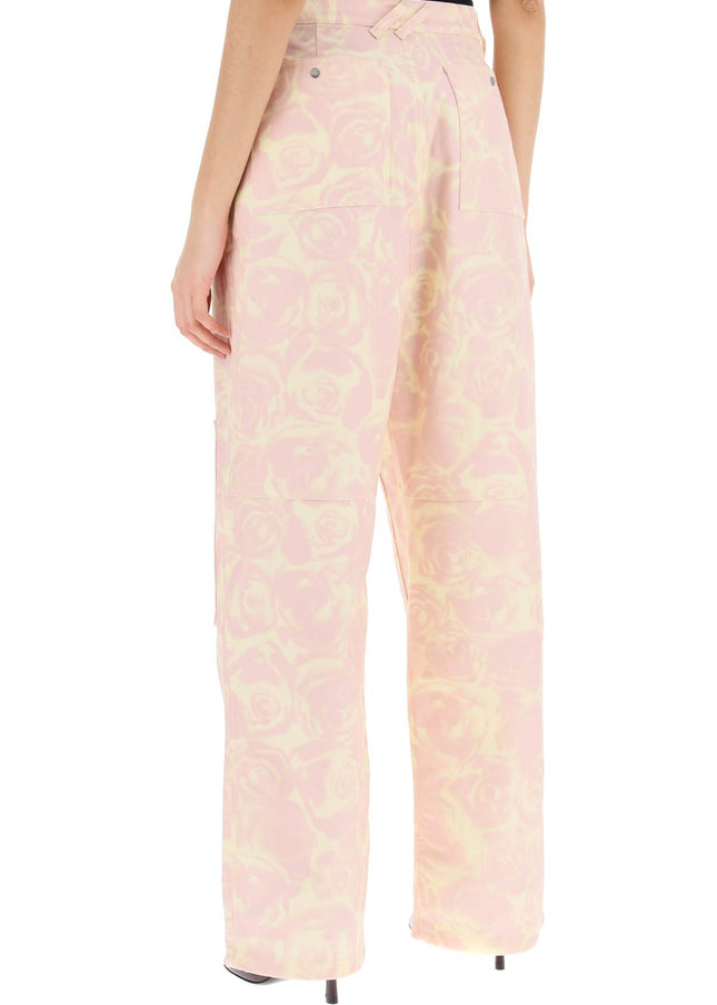 Burberry "rose print canvas workwear pants"