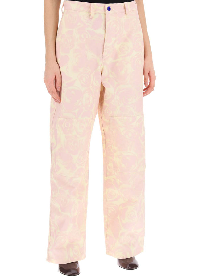 Burberry "rose print canvas workwear pants"