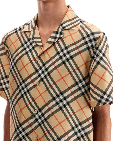 Burberry ered silk short-sleeved shirt