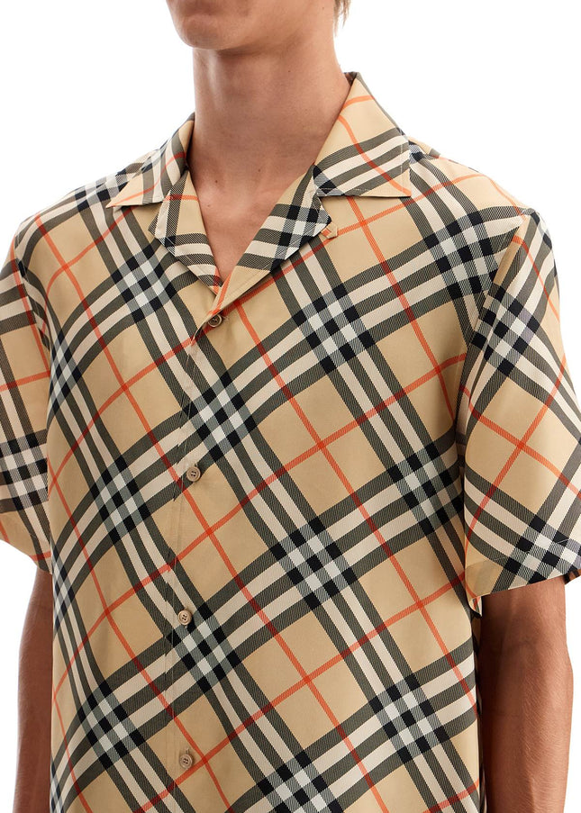 Burberry ered silk short-sleeved shirt