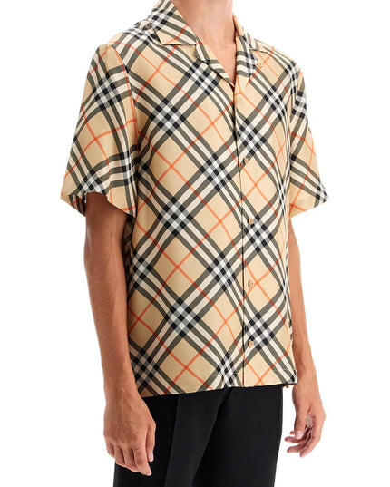 Burberry ered silk short-sleeved shirt