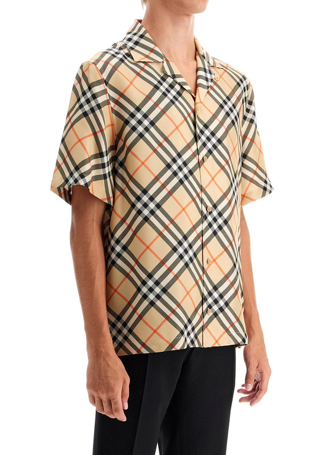 Burberry ered silk short-sleeved shirt