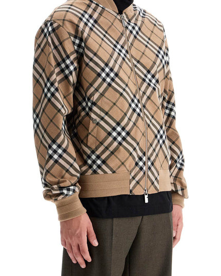 Burberry ered harrington jacket in wool blend