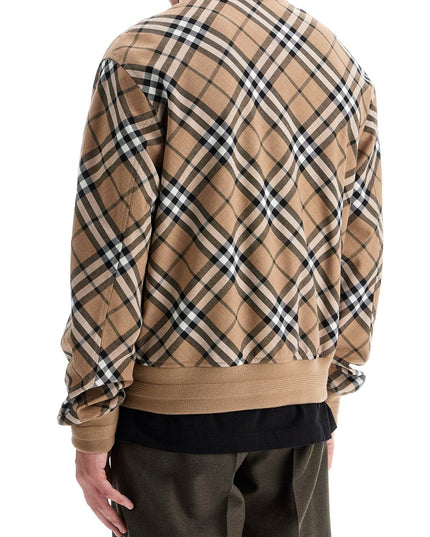 Burberry ered harrington jacket in wool blend