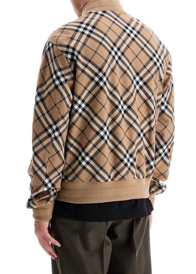 Burberry ered harrington jacket in wool blend