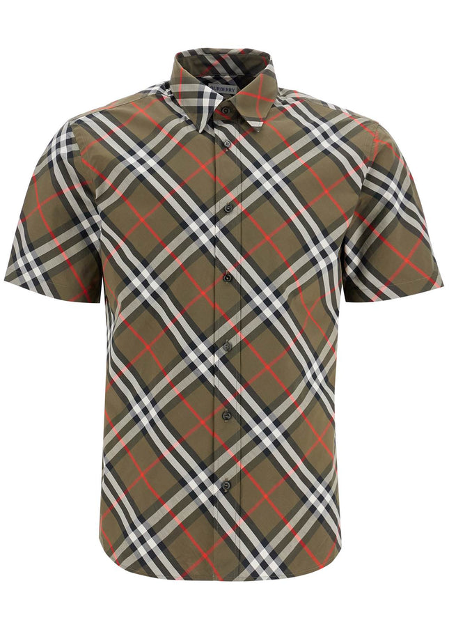 Burberry ered cotton short-sleeved shirt