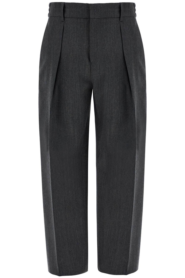 Burberry wide woolen checked trousers