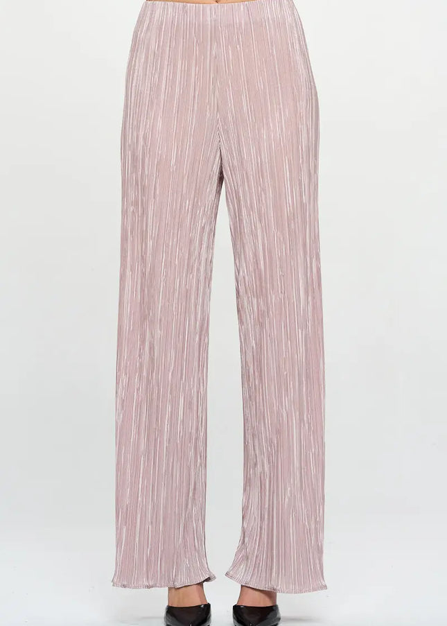 Vibrant Plisse Straight Leg Pants-Renee C.-Urbanheer