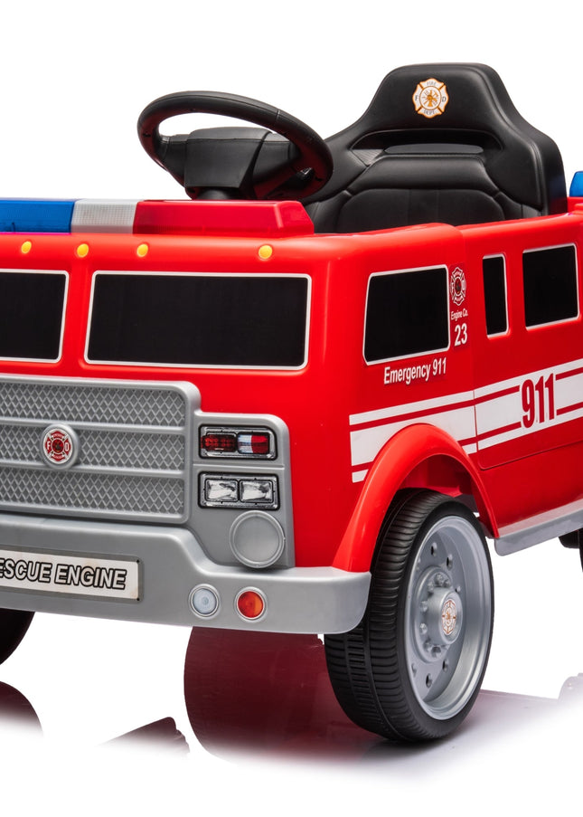 12V Freddo Firetruck 1 Seater Ride On-Ride On Cars-Freddo Toys-Red-Urbanheer