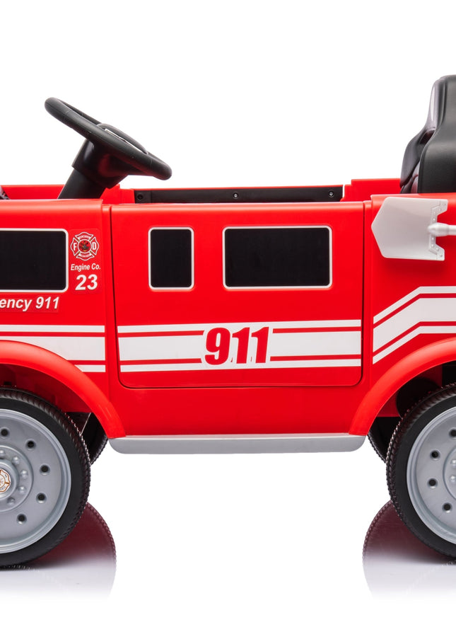 12V Freddo Firetruck 1 Seater Ride On-Ride On Cars-Freddo Toys-Red-Urbanheer