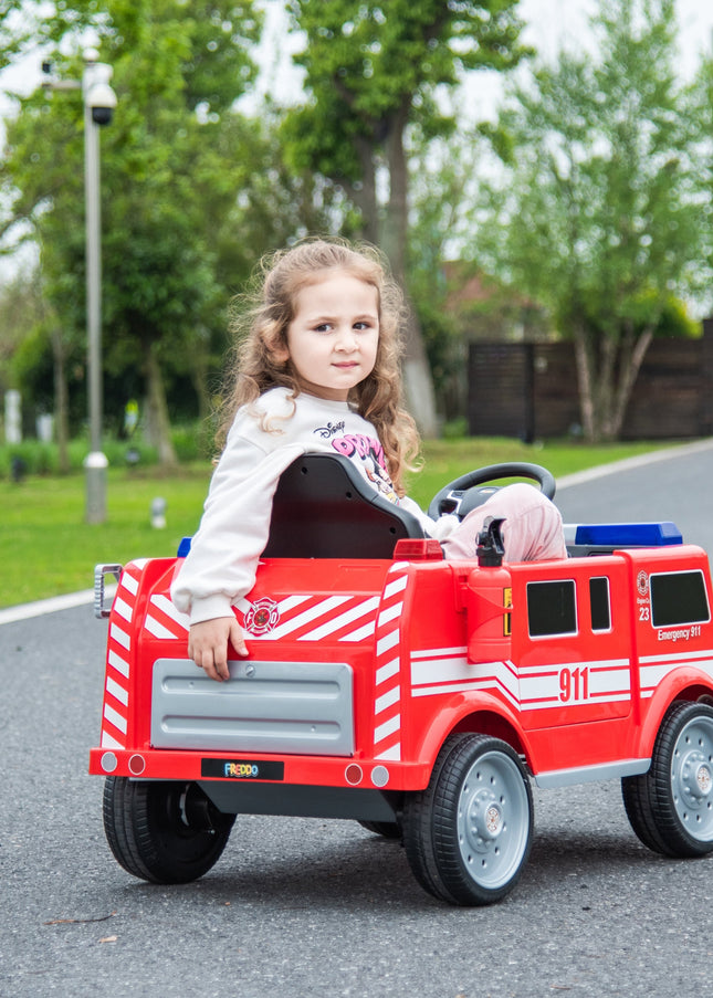 12V Freddo Fire Truck 1 Seater Ride On