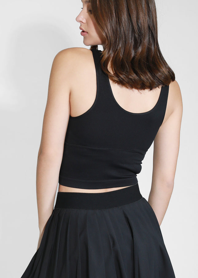 Surplice Ribbed Crop Top-Clothing - Women-NIKIBIKI-Urbanheer