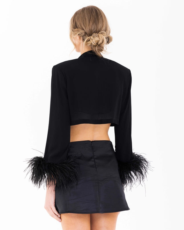 Iris Crop Black-SHIRT-Giulia De Leonardi Couture-Urbanheer