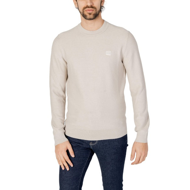 Boss Men Knitwear-Clothing Knitwear-Boss-beige-S-Urbanheer