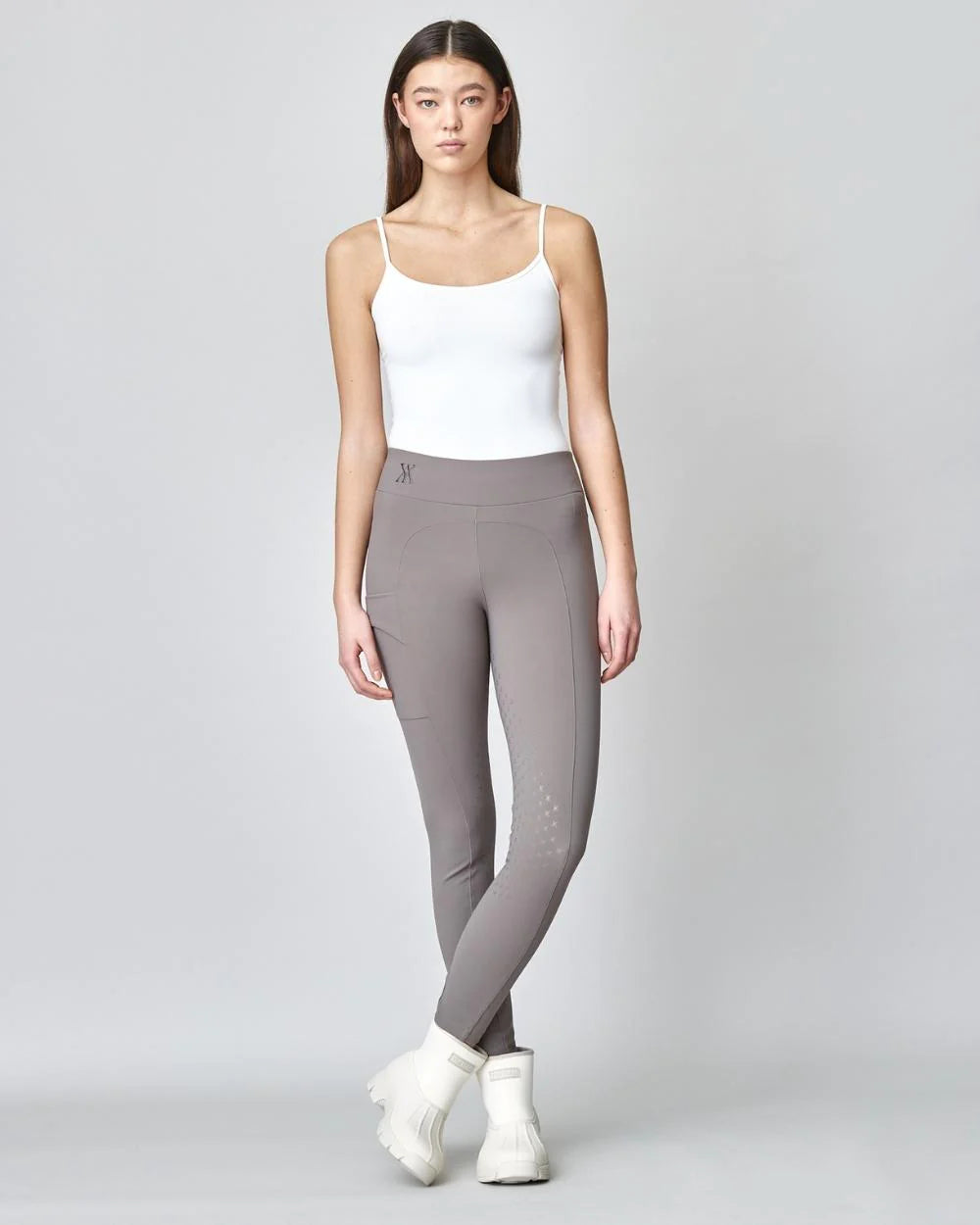 Compression Pull-On Riding Breeches Taupe-Breeches-Yagya-Urbanheer