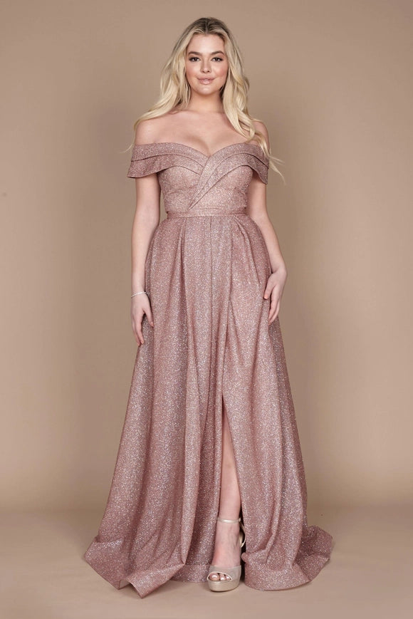 Dylan & Davids Long Off Shoulder Prom Dress-Dress-Dylan & Davids-4-Mauve-Urbanheer