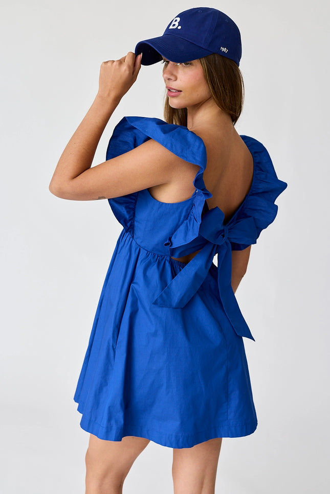 Audrey Tie-Back Ruffle Mini Dress