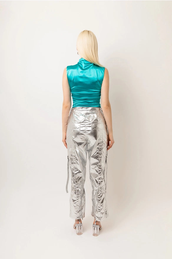 Metallic Loose Fit Combat Utility Pants-Pants-Amy Lynn-Urbanheer