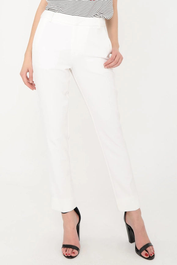 High Waist Cigarette Pants White-Pants-Attentif Paris-S-Urbanheer