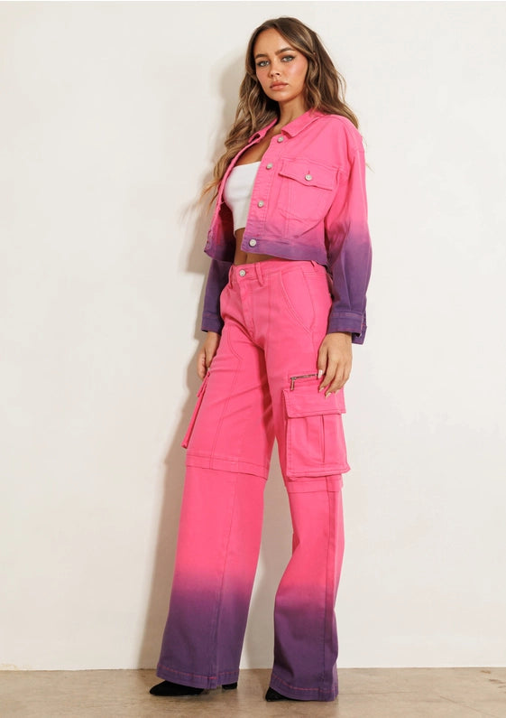 Color Palette Denim Jacket - Pink-Clothing - Women-Vibrant M.i.U-Urbanheer