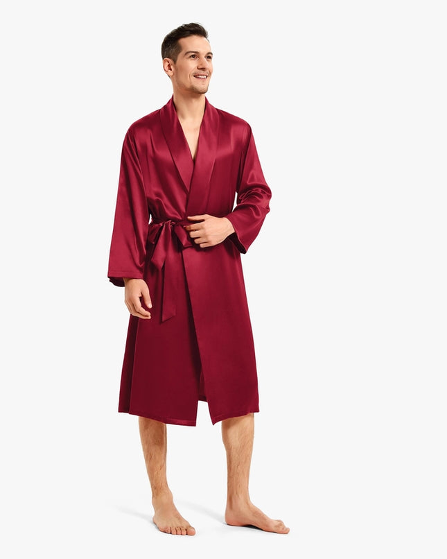 Smooth Silk Robe Claret-Robe-MommeSilk-XS-Urbanheer