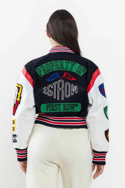 Championship Winner Cropped Varsity Jacket-Jacket-First Row-Urbanheer