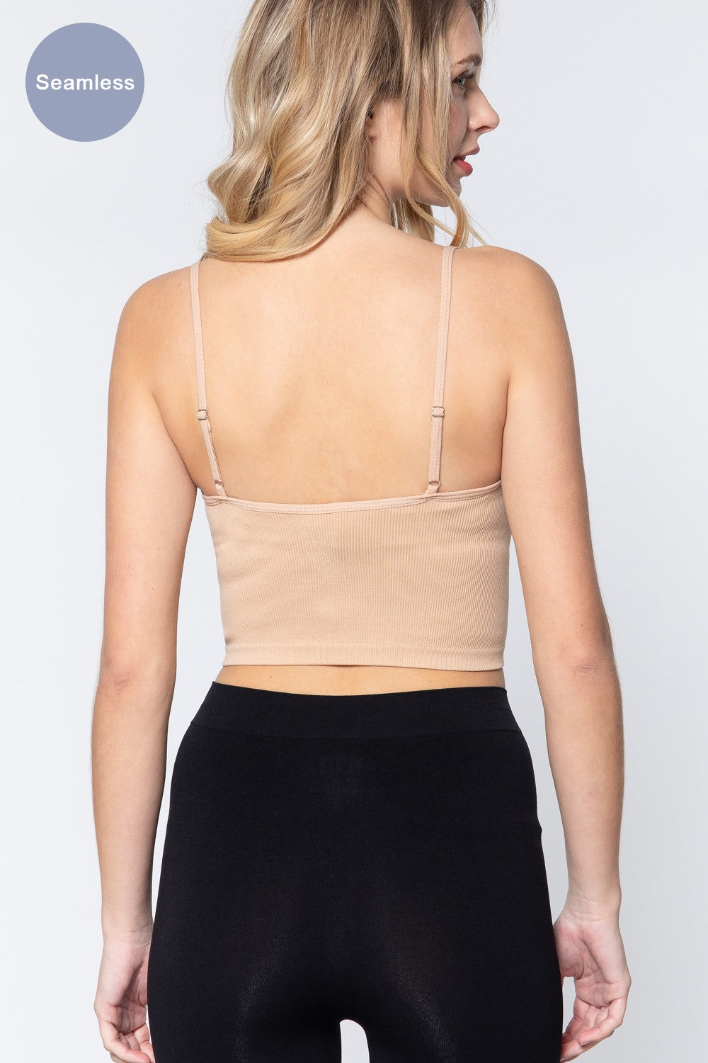 ACTIVE BASIC Round Neck Crop Rib Seamless Cami-UHX-Urbanheer