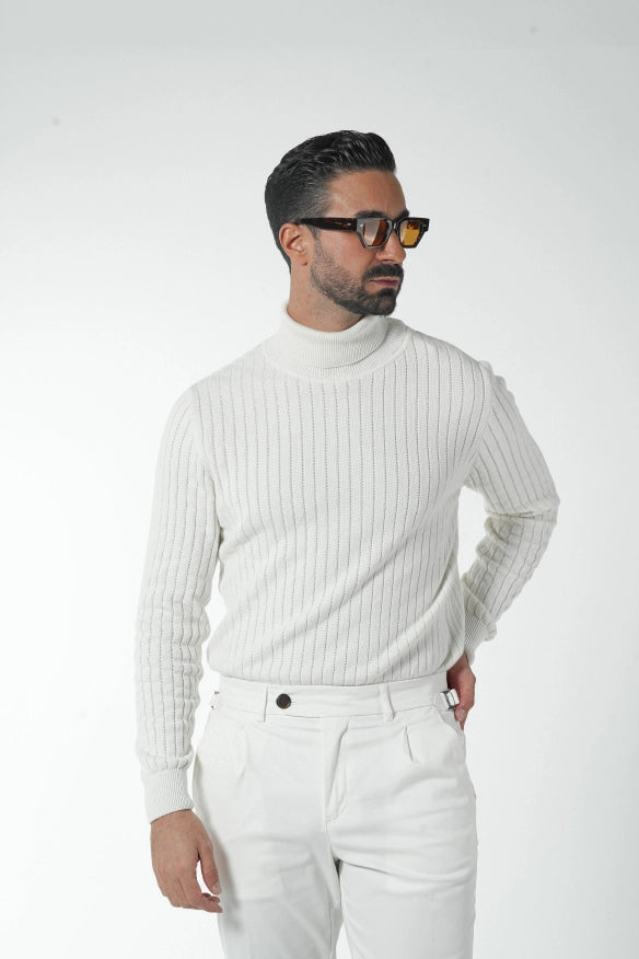 Pearl Ribbed High Neck-Sweater-Donato-M-Urbanheer